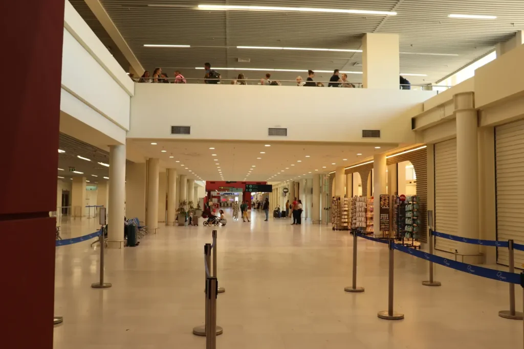 Main hall inside Chania International Airport (CHQ)
