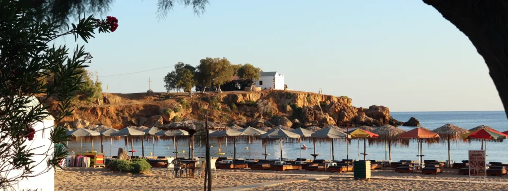 Morning sunrise at La Seu Beach in Chania, Crete