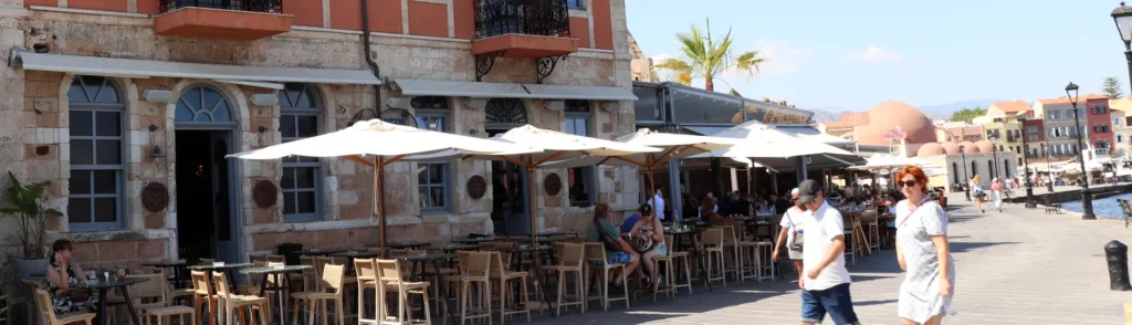 Pallas Restaurant at Chania Old Venetian Harbor in Crete