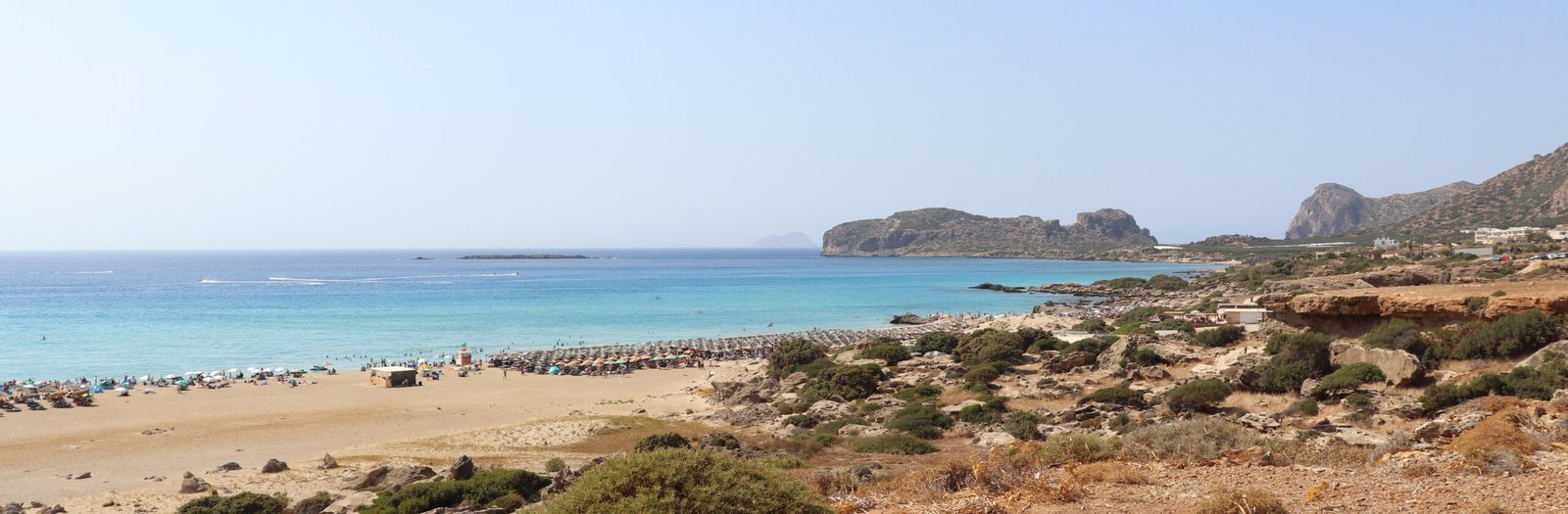 Panoramic view of Falassarna Beach on the west coast of Crete