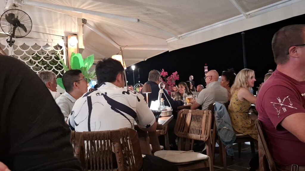 Dinner atmosphere at 6 Kamares restaurant in Chania Old Port