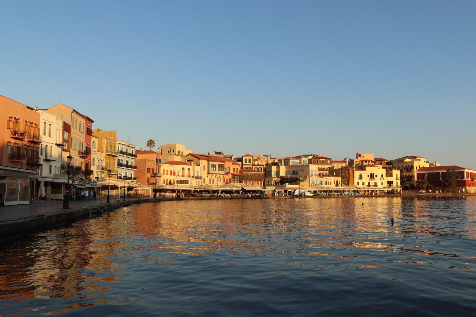 Chania city view at sunset