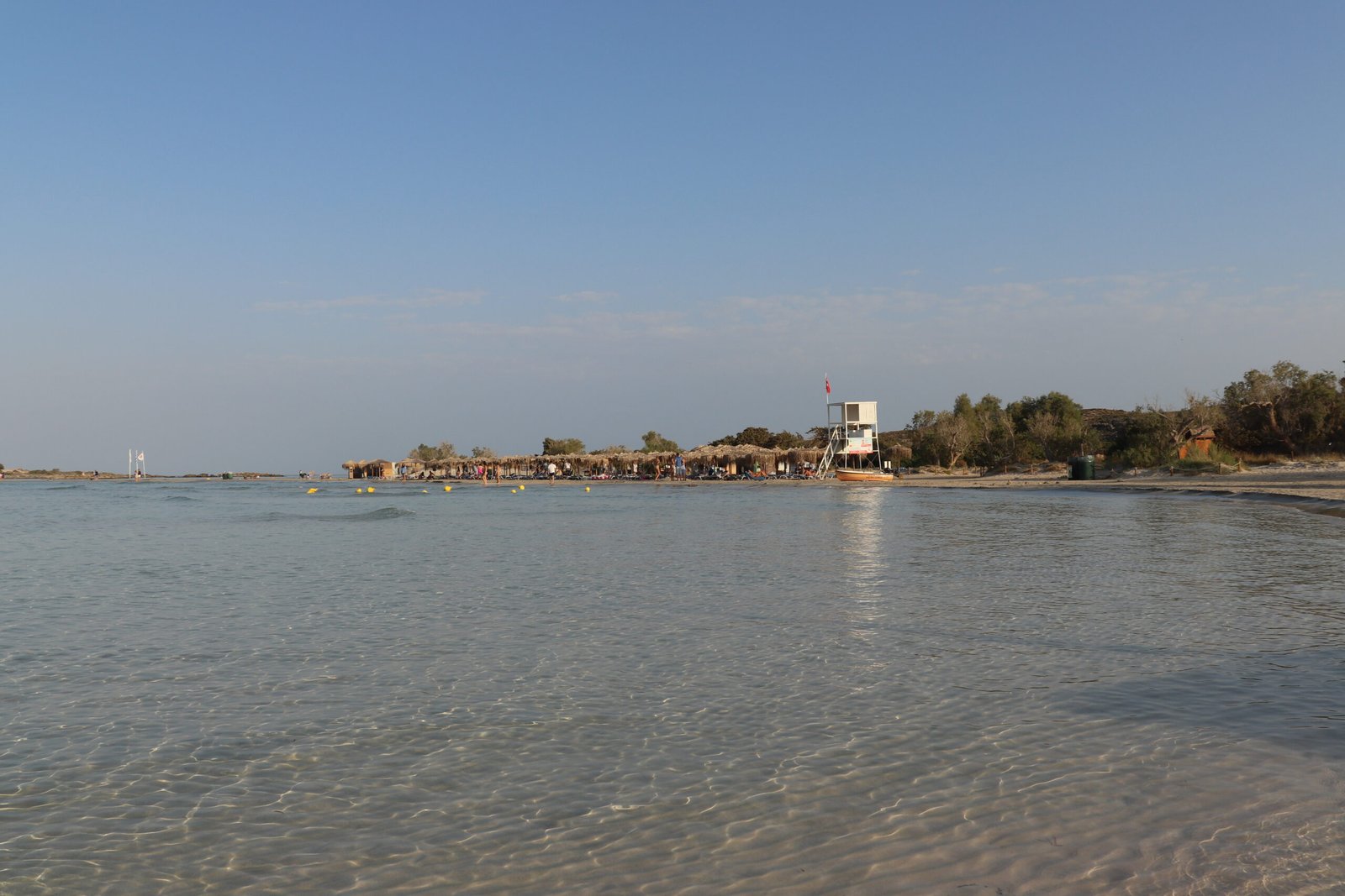 Elafonissi Beach watersports station and surrounding landscape — Canon 800D