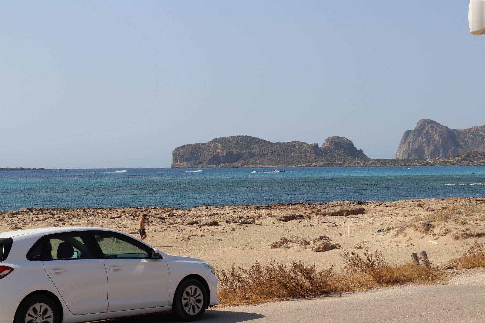 View to Falassarna Bay from Avoratos sunbeds