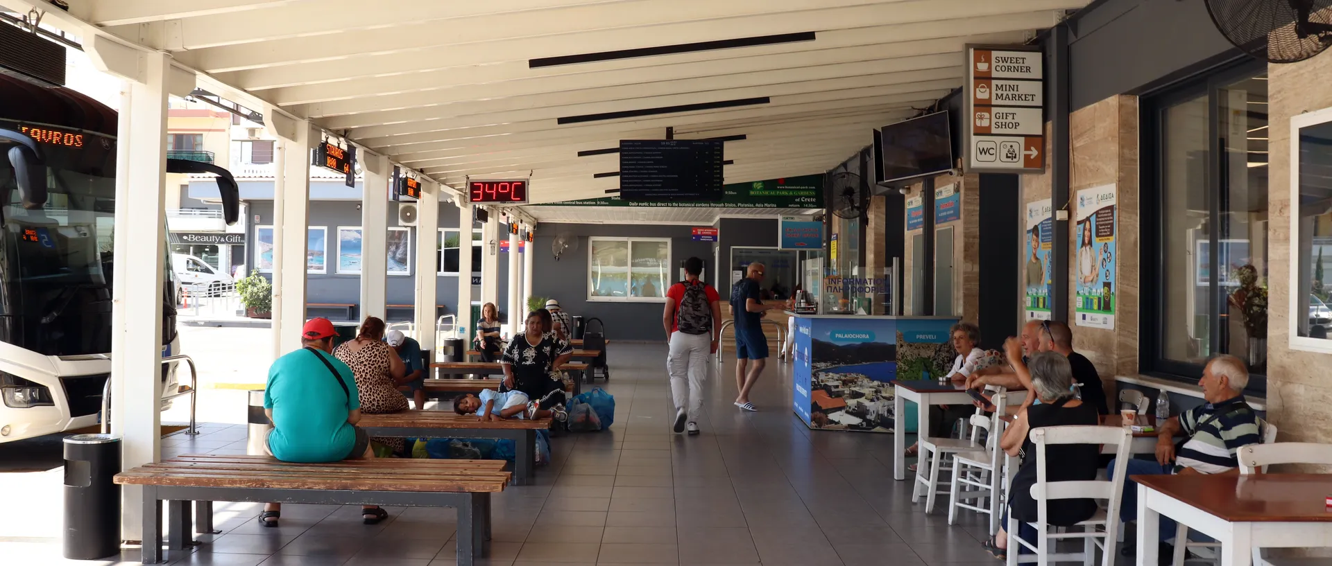 Waiting area inside Chania KTEL Bus Station