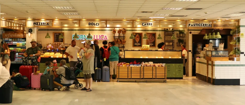 Cafe and food court inside Heraklion Airport