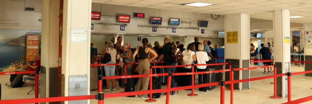 Check-in counters at Heraklion Airport