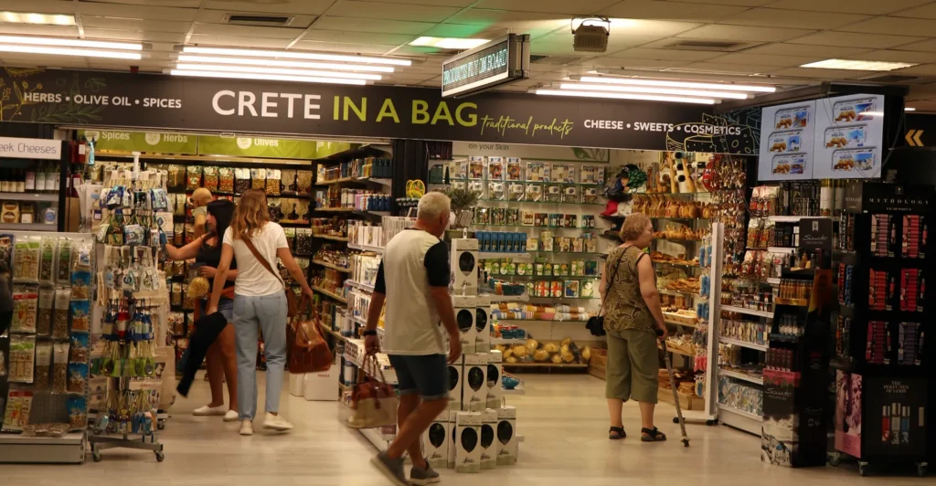 Shops after security at Heraklion Airport