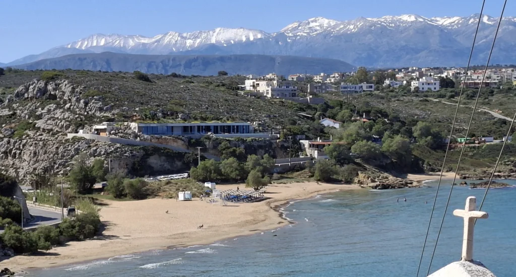Coastal landscape in Crete showing how location influences sea temperature