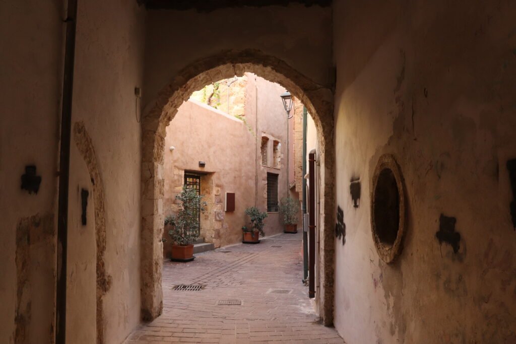 Hidden narrow passage in Chania Old Town Crete