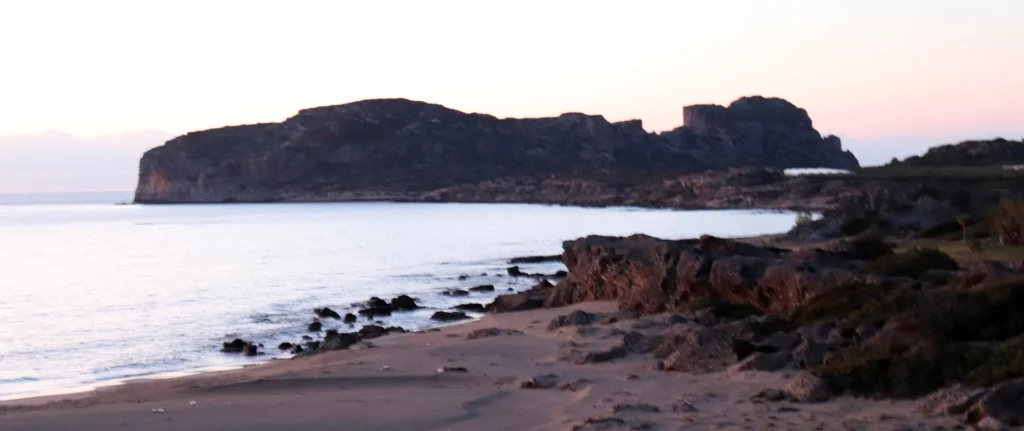 Northern natural area of Falassarna Beach with fewer visitors