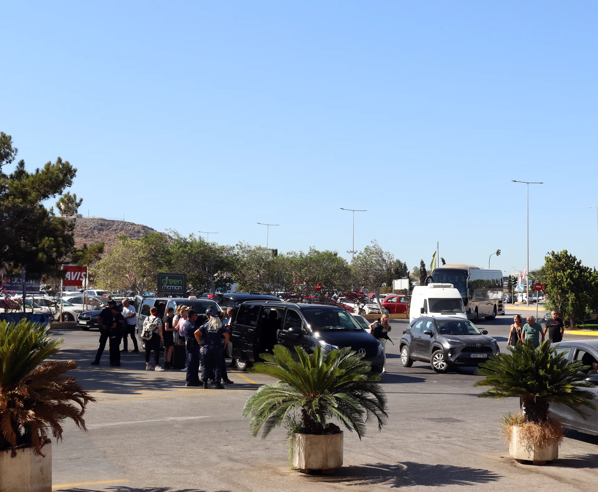 Private transfer pickup area outside Heraklion Airport