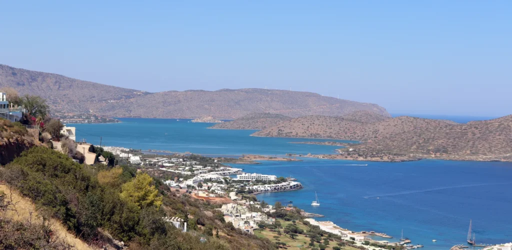 View of Elounda on the route from Lasithi Plateau to Agios Nikolaos
